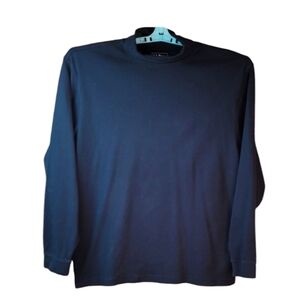 L.L.Bean Navy Blue Turtleneck Long Sleeve Pullover 100% Cotton Shirt Large